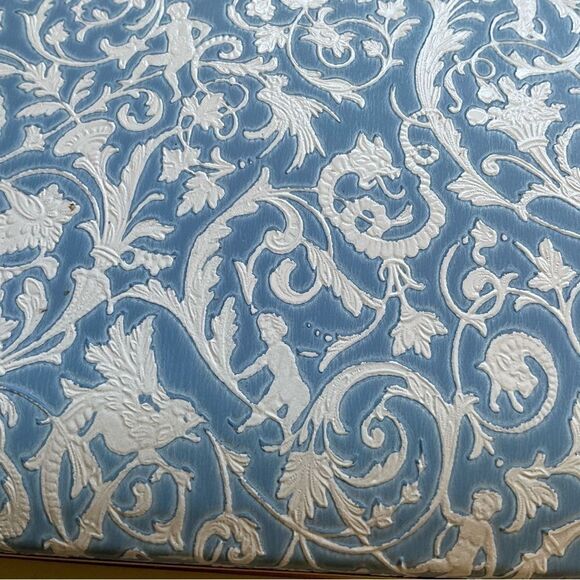 Vintage Mele Blue and White Floral Design Hard Cover Jewelry Case - Picture 5 of 12